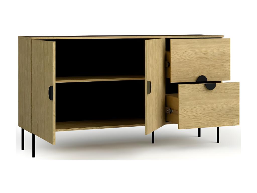 Brown Oak Wood Sideboard