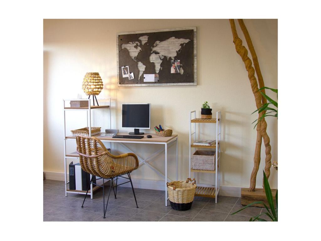 Natural Metal Accent Chair