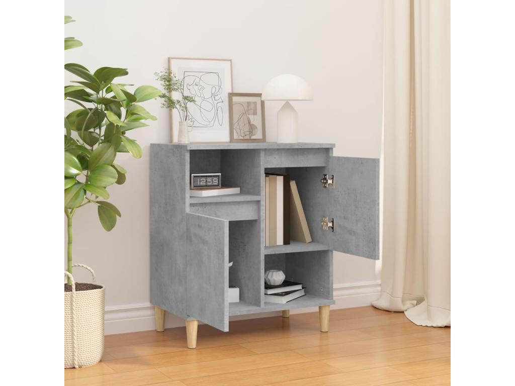 Gray Engineered Wood Sideboard, 60 x 35 x 70 cm