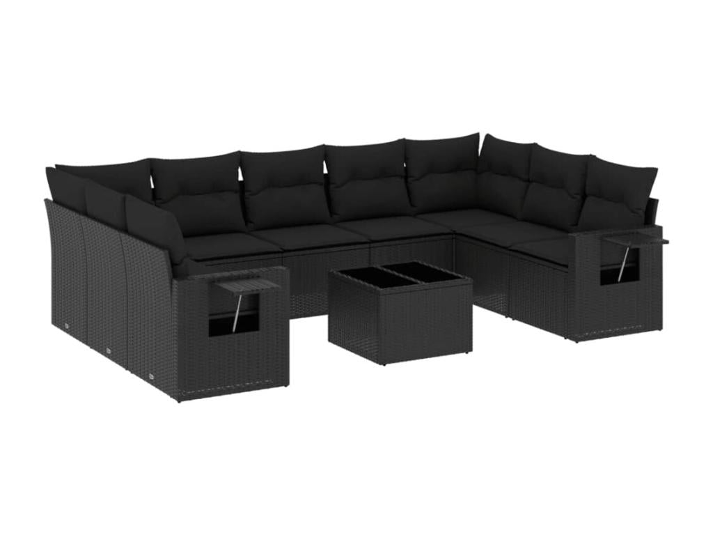 Black Woven Resin Wicker Outdoor Furniture Set - dlz1766575300320