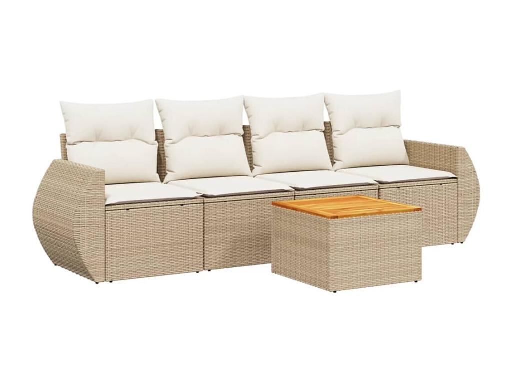 Beige Woven Resin Wicker Outdoor Furniture Set - dlz1766575266048