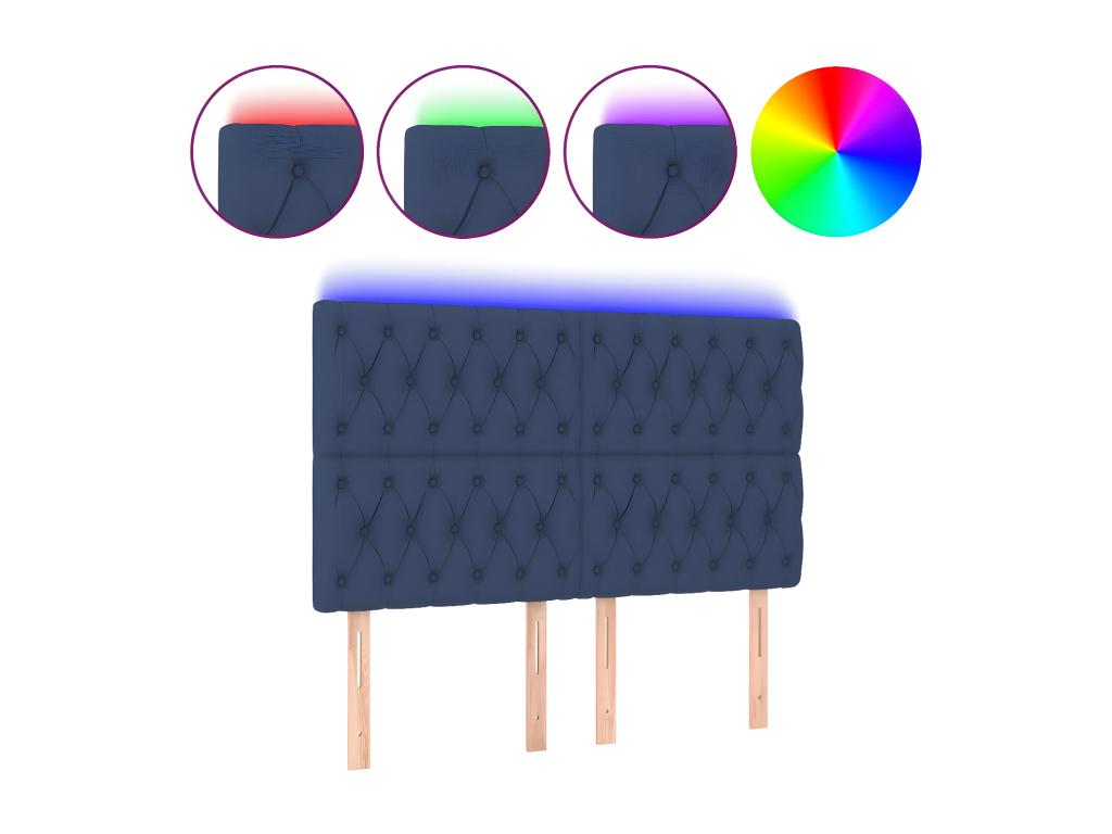 Blue Fabric Bed, 144 x 7 x 118 cm