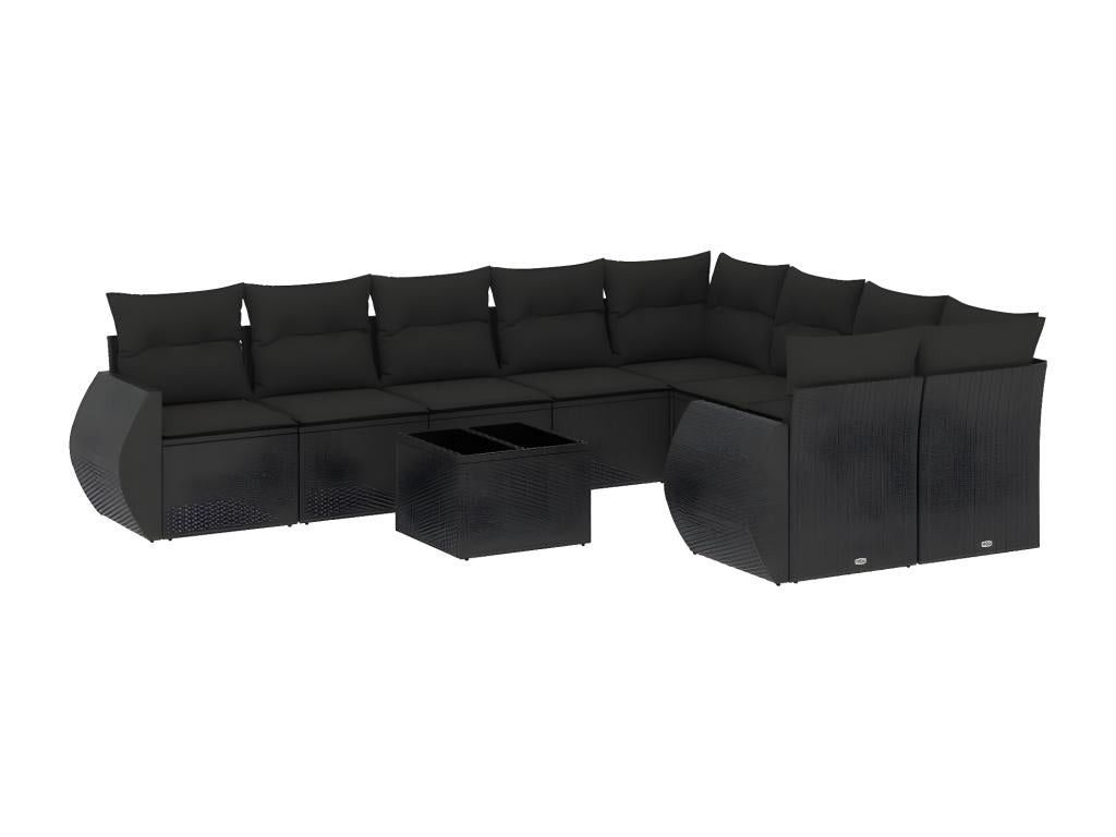 Black Woven Resin Wicker Outdoor Furniture Set - dlz1766575641640