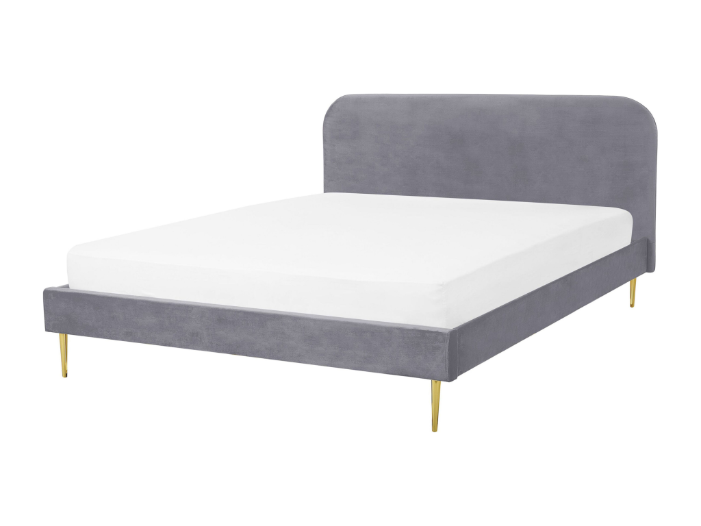 Gray Velvet Bed, 140 x 200 cm - dlz1766575492398