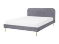 Gray Velvet Bed, 140 x 200 cm - dlz1766575492398