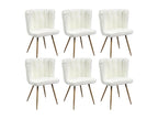 White Boucle Fabric Accent Chair