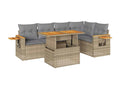 Beige Woven Resin Wicker Outdoor Furniture Set - dlz1766575106928