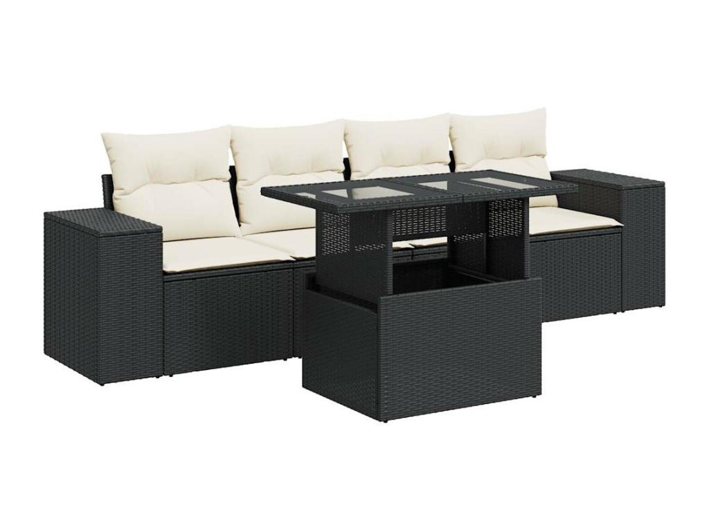Black Woven Resin Wicker Outdoor Furniture Set - dlz1766575131972