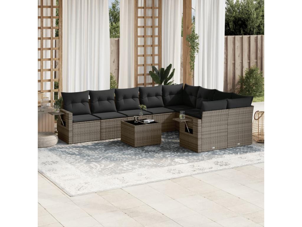 Gray Woven Resin Wicker Outdoor Furniture Set - dlz1766575185545