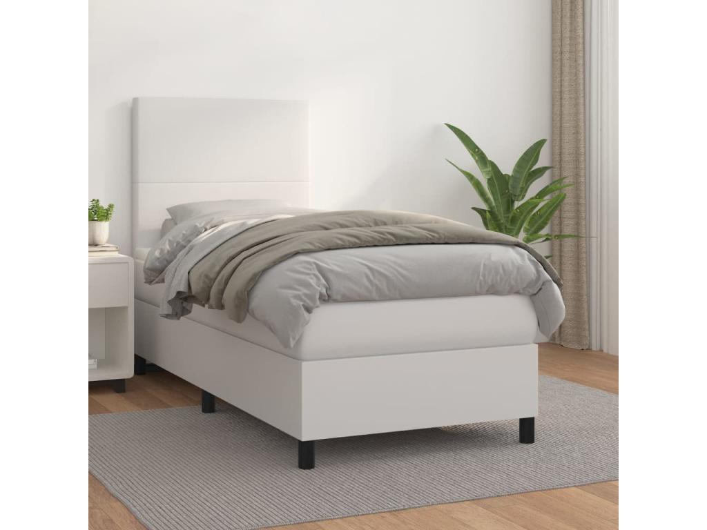 White Faux Leather Mattress, 90 x 200 cm