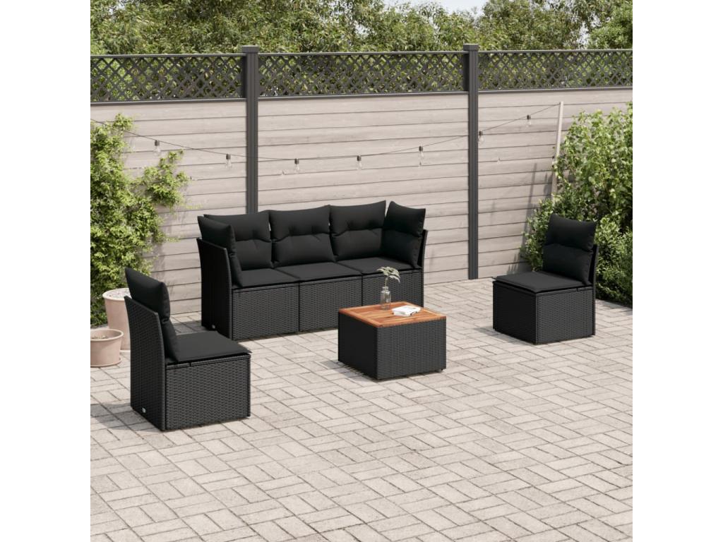 Black Woven Resin Wicker Outdoor Furniture Set - dlz1766574991252