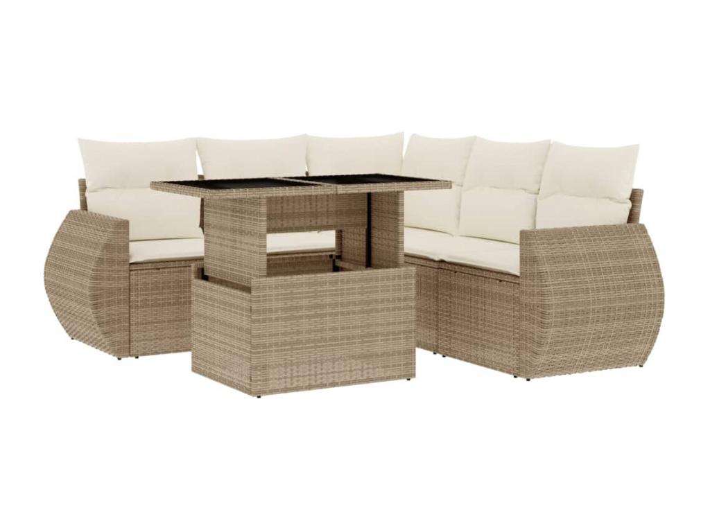 Beige Woven Resin Wicker Outdoor Furniture Set - dlz1766575139041