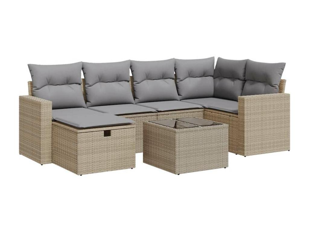Beige Woven Resin Wicker Outdoor Furniture Set - dlz1766575419316