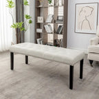 Porthos Home Gil Fabric Upholstered Accent Bench with Rubberwood Legs