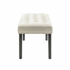 Porthos Home Gil Fabric Upholstered Accent Bench with Rubberwood Legs