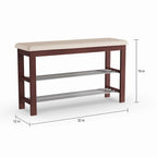 Porch & Den Champa Metal and Wood Shoe Rack Bench