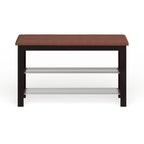 Porch & Den Champa Metal and Wood Shoe Rack Bench