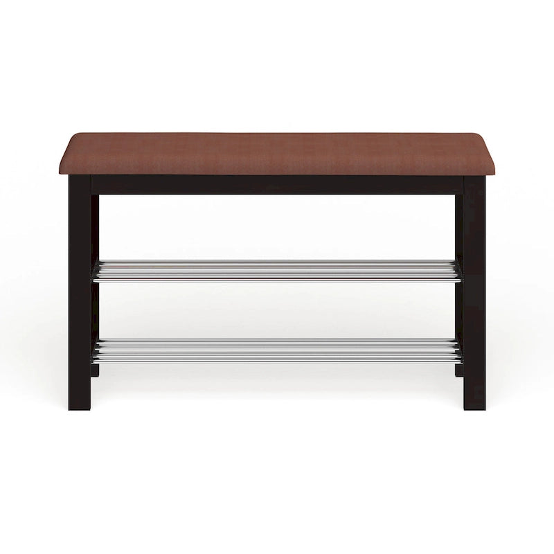 Porch & Den Champa Metal and Wood Shoe Rack Bench