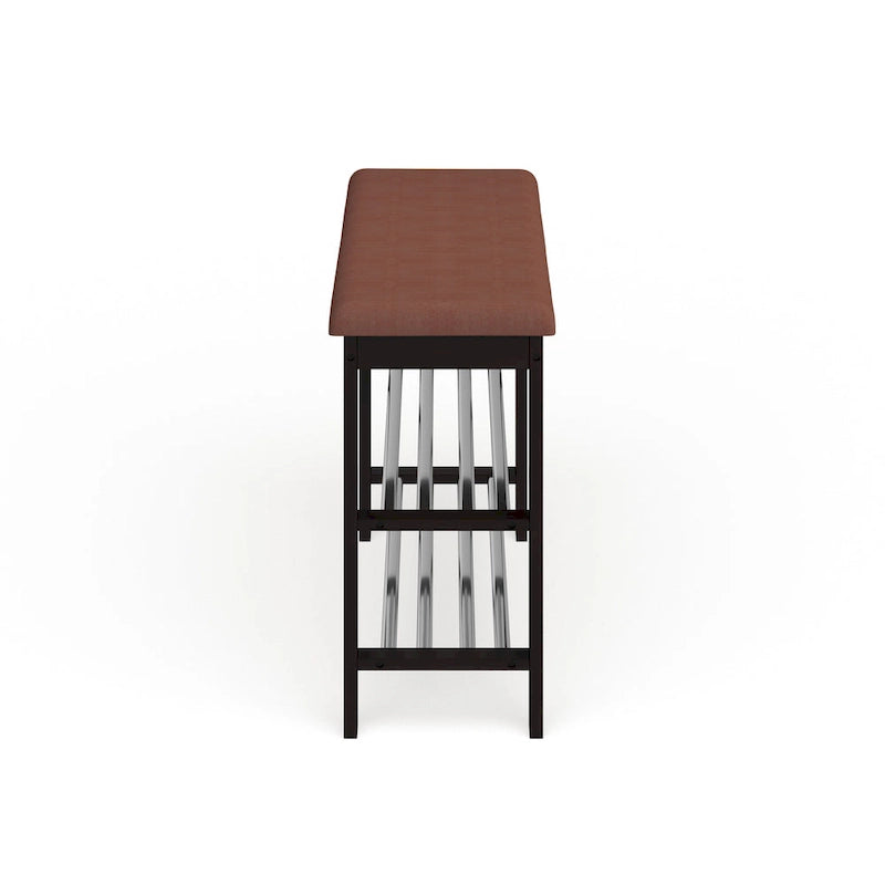 Porch & Den Champa Metal and Wood Shoe Rack Bench