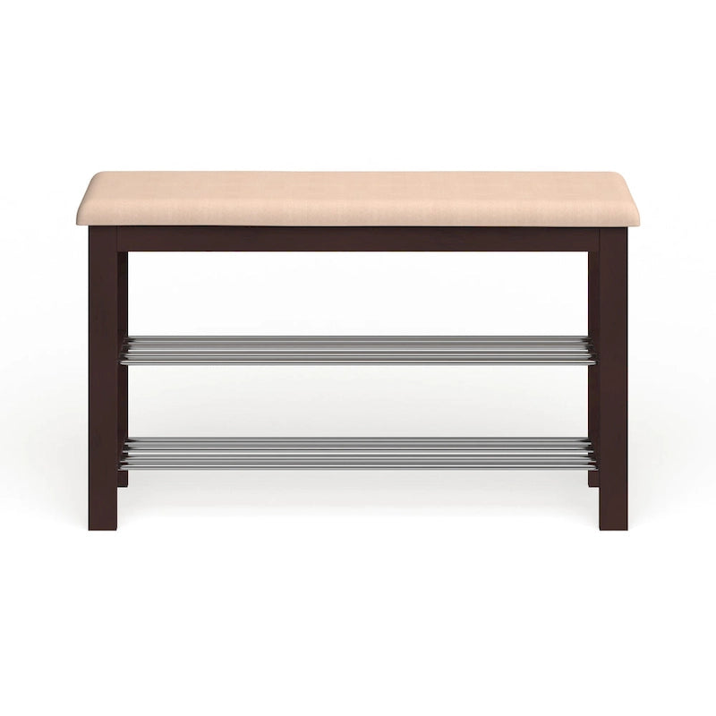 Porch & Den Champa Metal and Wood Shoe Rack Bench