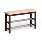 Porch & Den Champa Metal and Wood Shoe Rack Bench