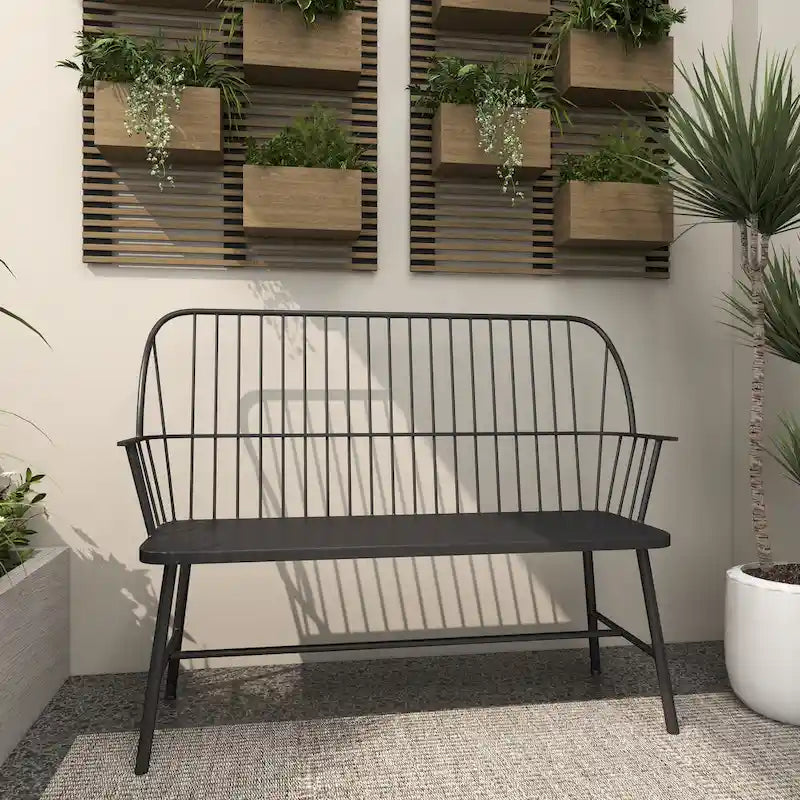 Iron Traditional Outdoor Bench 38 x 48 x 19