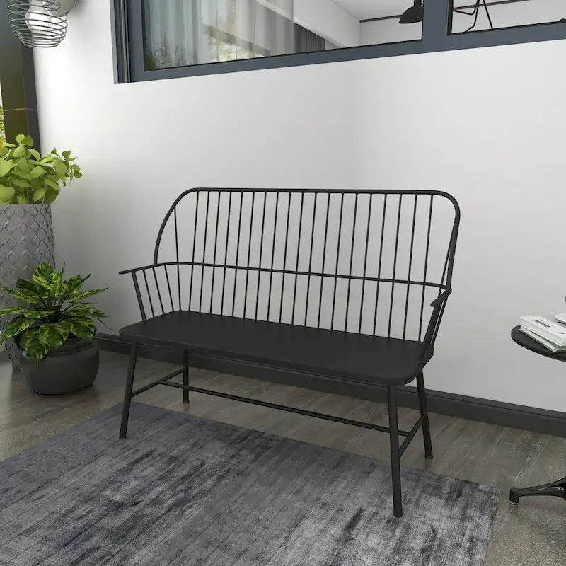 Iron Traditional Outdoor Bench 38 x 48 x 19