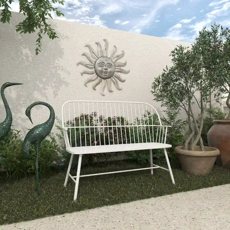 Iron Traditional Outdoor Bench 38 x 48 x 19