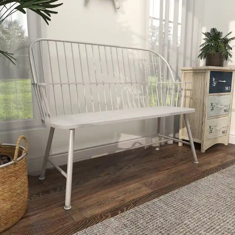 Iron Traditional Outdoor Bench 38 x 48 x 19