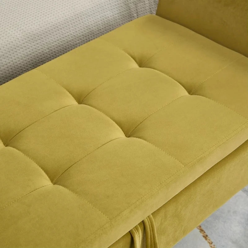 Easy to Assemble Velvet Bed Bench with Storage Luxurious Style