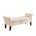 Easy to Assemble Velvet Bed Bench with Storage Luxurious Style