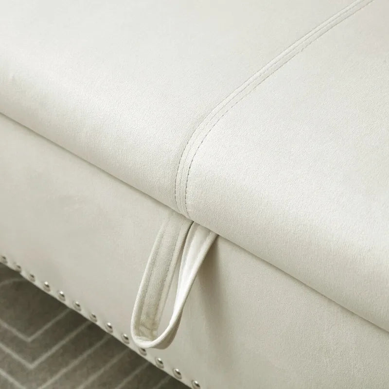 63 Velvet Multifunctional Storage Rectangular Sofa Stool