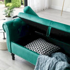 63 Velvet Multifunctional Storage Rectangular Sofa Stool