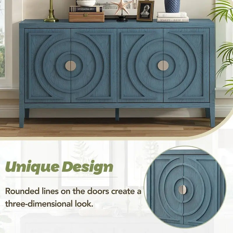Retro Sideboarddoor with Circular Groove Design Round Metal Door Handle