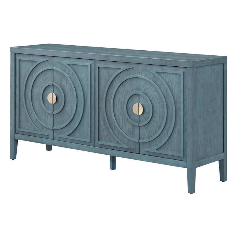Retro Sideboarddoor with Circular Groove Design Round Metal Door Handle