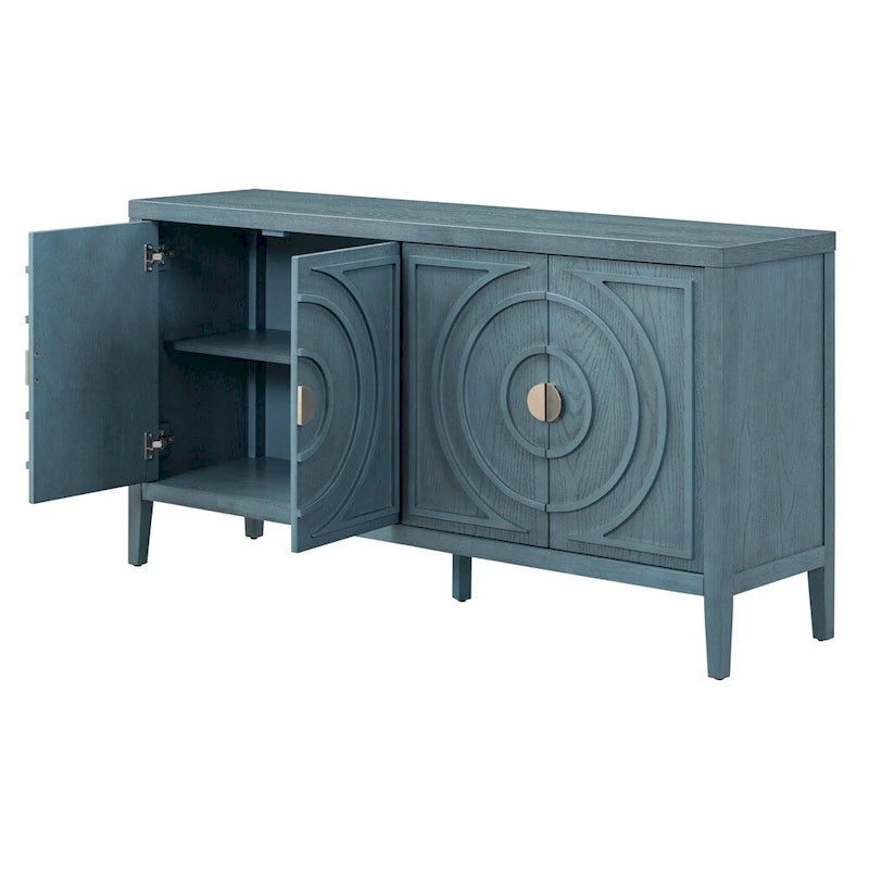 Retro Sideboarddoor with Circular Groove Design Round Metal Door Handle