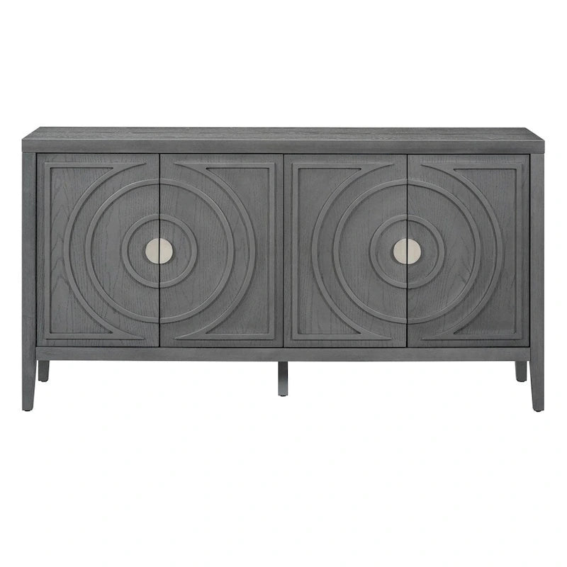 Retro Sideboarddoor with Circular Groove Design Round Metal Door Handle