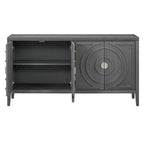 Retro Sideboarddoor with Circular Groove Design Round Metal Door Handle