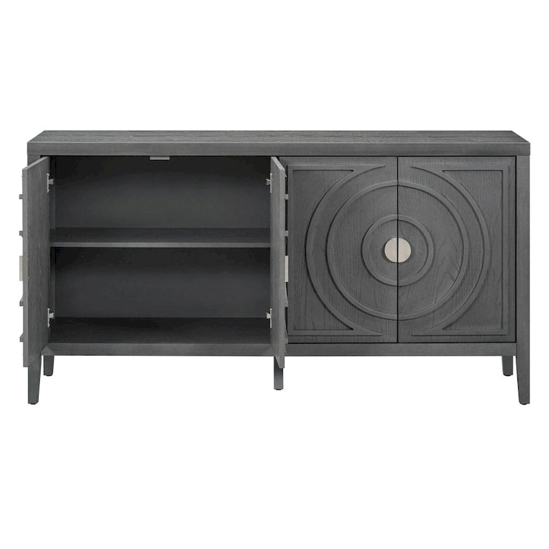Retro Sideboarddoor with Circular Groove Design Round Metal Door Handle