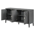 Retro Sideboarddoor with Circular Groove Design Round Metal Door Handle