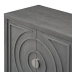 Retro Sideboarddoor with Circular Groove Design Round Metal Door Handle