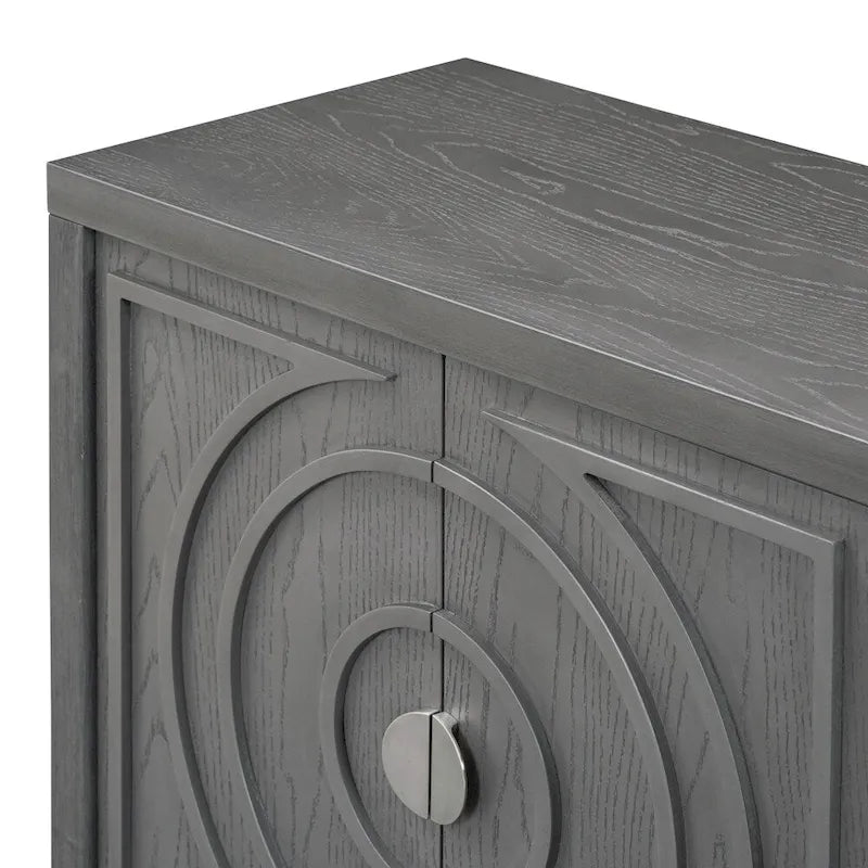 Retro Sideboarddoor with Circular Groove Design Round Metal Door Handle