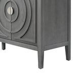 Retro Sideboarddoor with Circular Groove Design Round Metal Door Handle