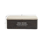 Metal Storage Bench with Cream Burlap Top and Champagne Typography - Brown - Roche River Decor - 16W x 48L x 17H
