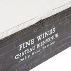 Metal Storage Bench with Cream Burlap Top and Champagne Typography - Brown - Roche River Decor - 16W x 48L x 17H
