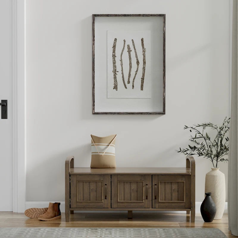 WYNDENHALL Rowan SOLID WOOD 44 inch Wide Transitional Entryway Storage Bench in Smoky Brown - 18d x 44 w x 22h