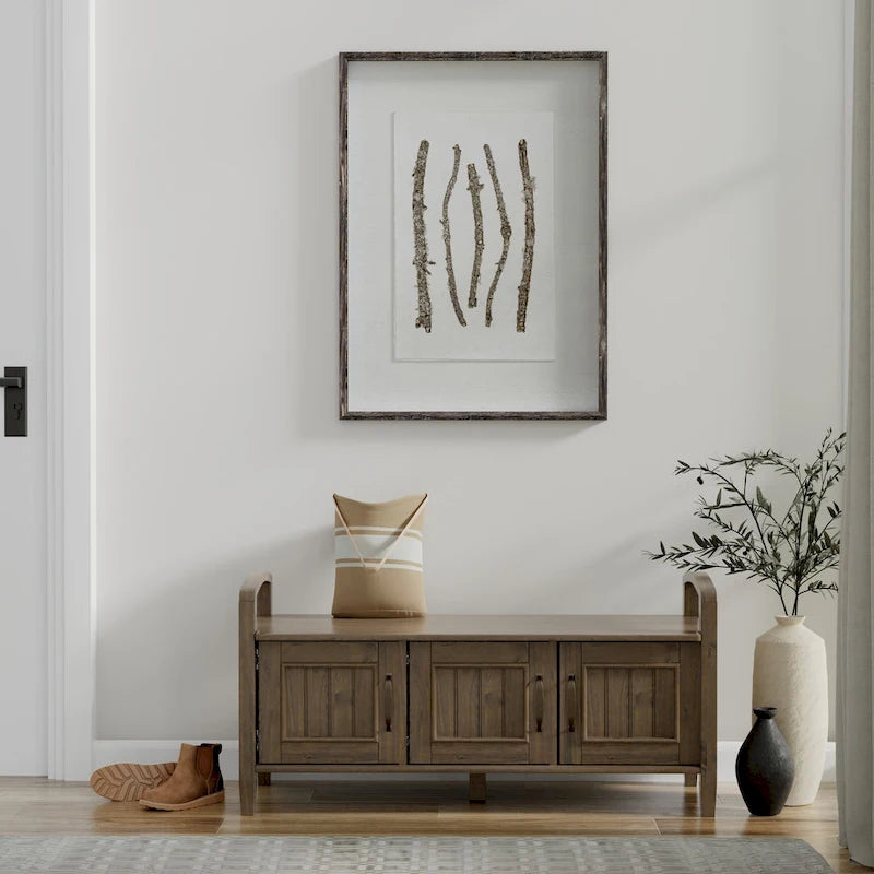 WYNDENHALL Rowan SOLID WOOD 44 inch Wide Transitional Entryway Storage Bench in Smoky Brown - 18d x 44 w x 22h