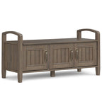 WYNDENHALL Rowan SOLID WOOD 44 inch Wide Transitional Entryway Storage Bench in Smoky Brown - 18d x 44 w x 22h