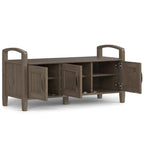 WYNDENHALL Rowan SOLID WOOD 44 inch Wide Transitional Entryway Storage Bench in Smoky Brown - 18d x 44 w x 22h