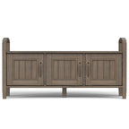 WYNDENHALL Rowan SOLID WOOD 44 inch Wide Transitional Entryway Storage Bench in Smoky Brown - 18d x 44 w x 22h